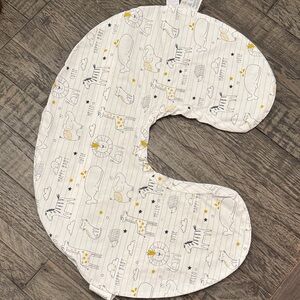 Boppy Nursing Pillow Cover in White with Yellow and Gray Safari Print